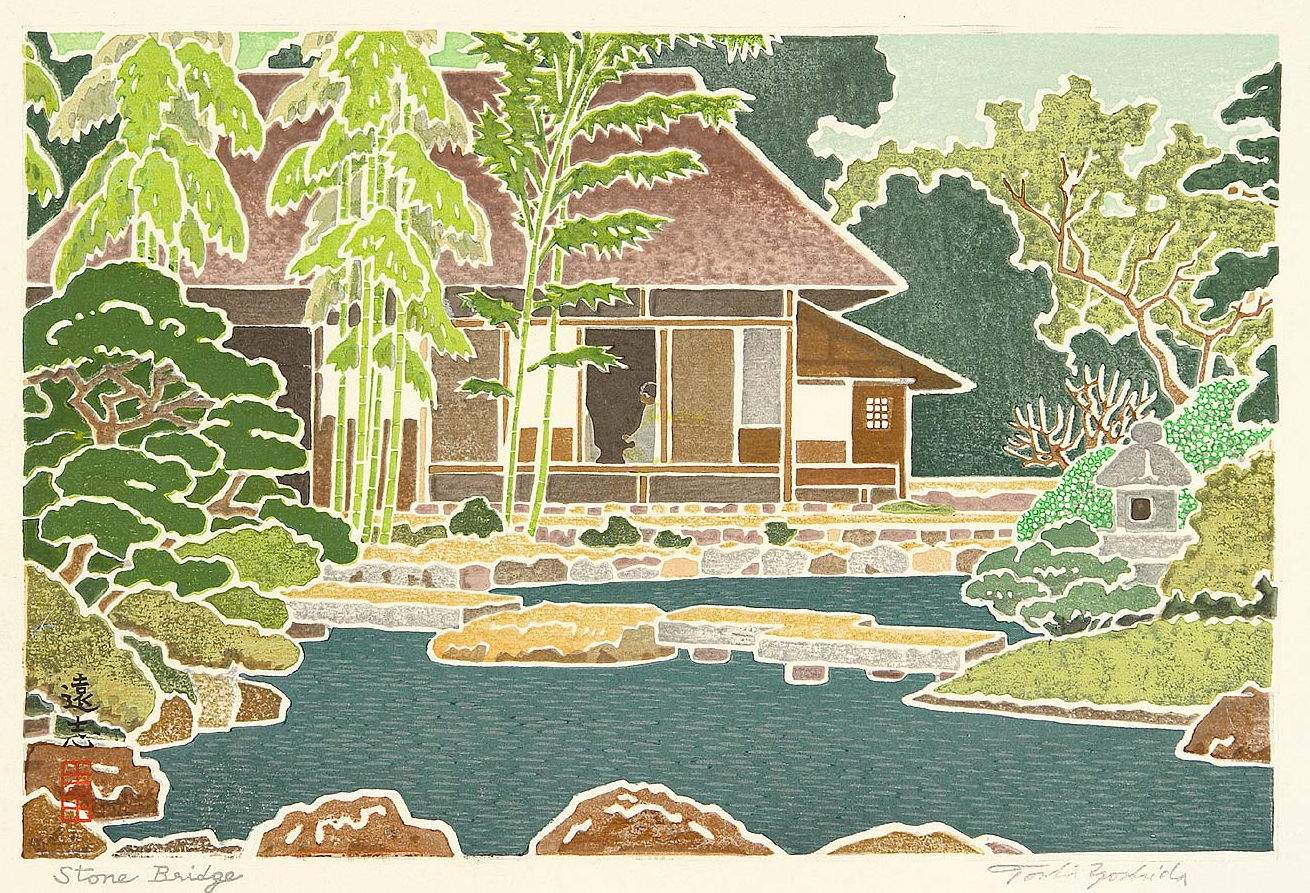Stone Bridge woodblock print