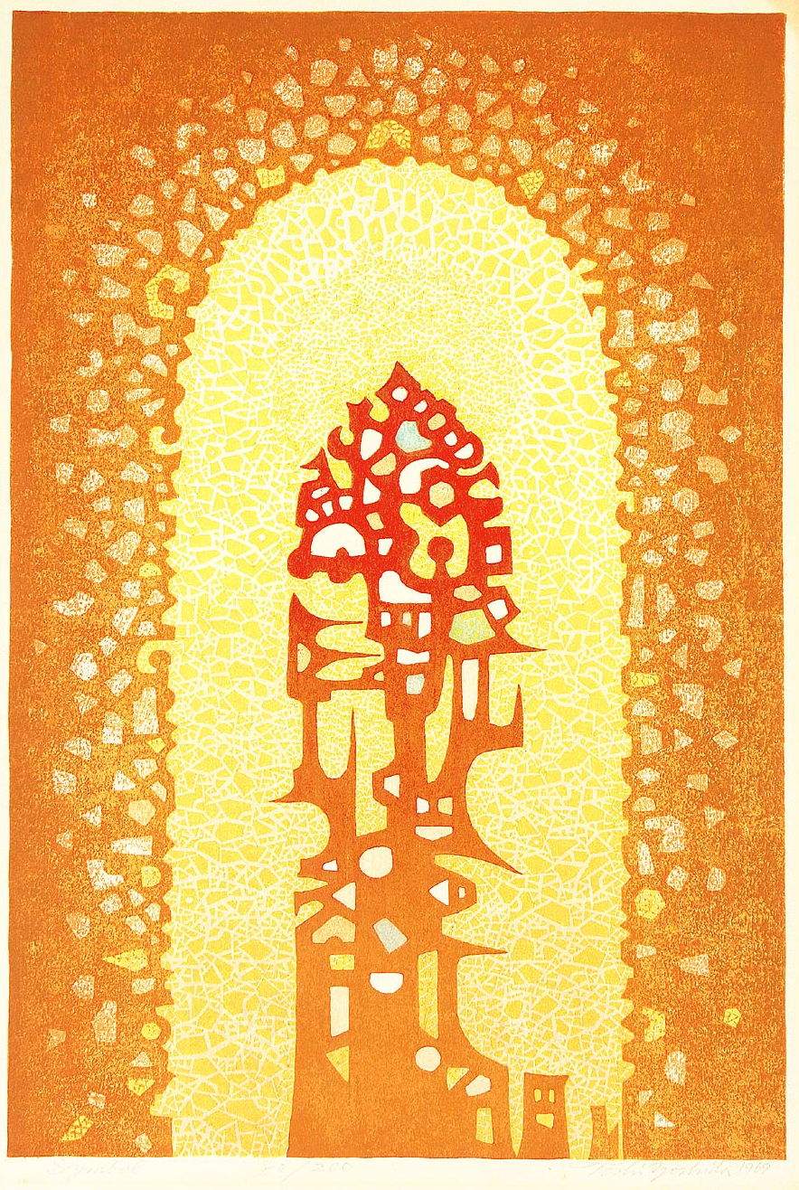 Symbol woodblock print