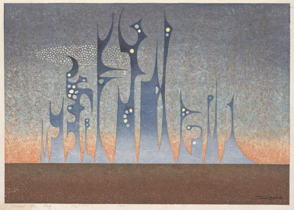 Toward the Sky woodblock print