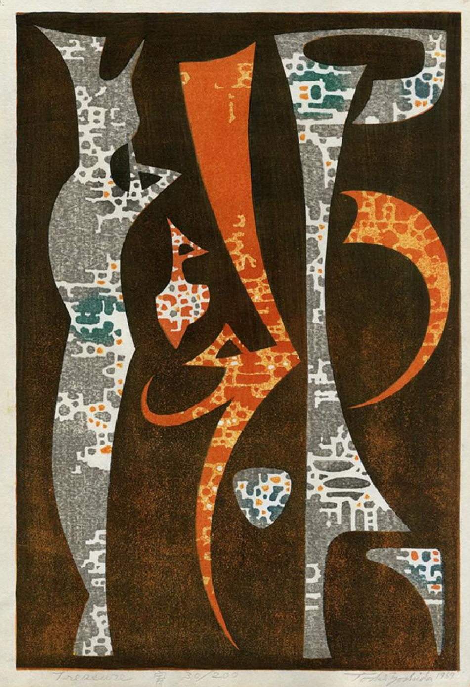 Treasure woodblock print