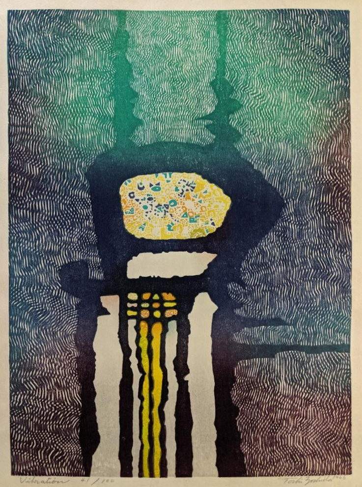Vibration woodblock print