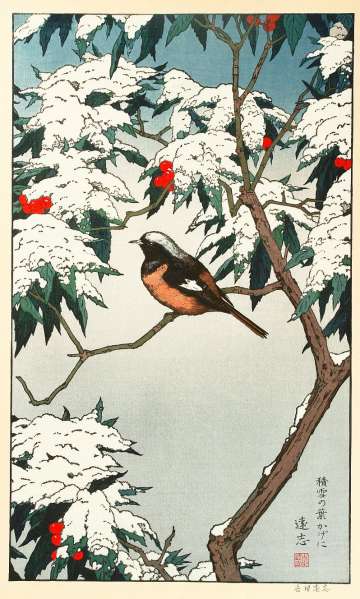 Toshi Yoshida “Winter (Sitting Under Snow-covered Leaves)” 1977 thumbnail